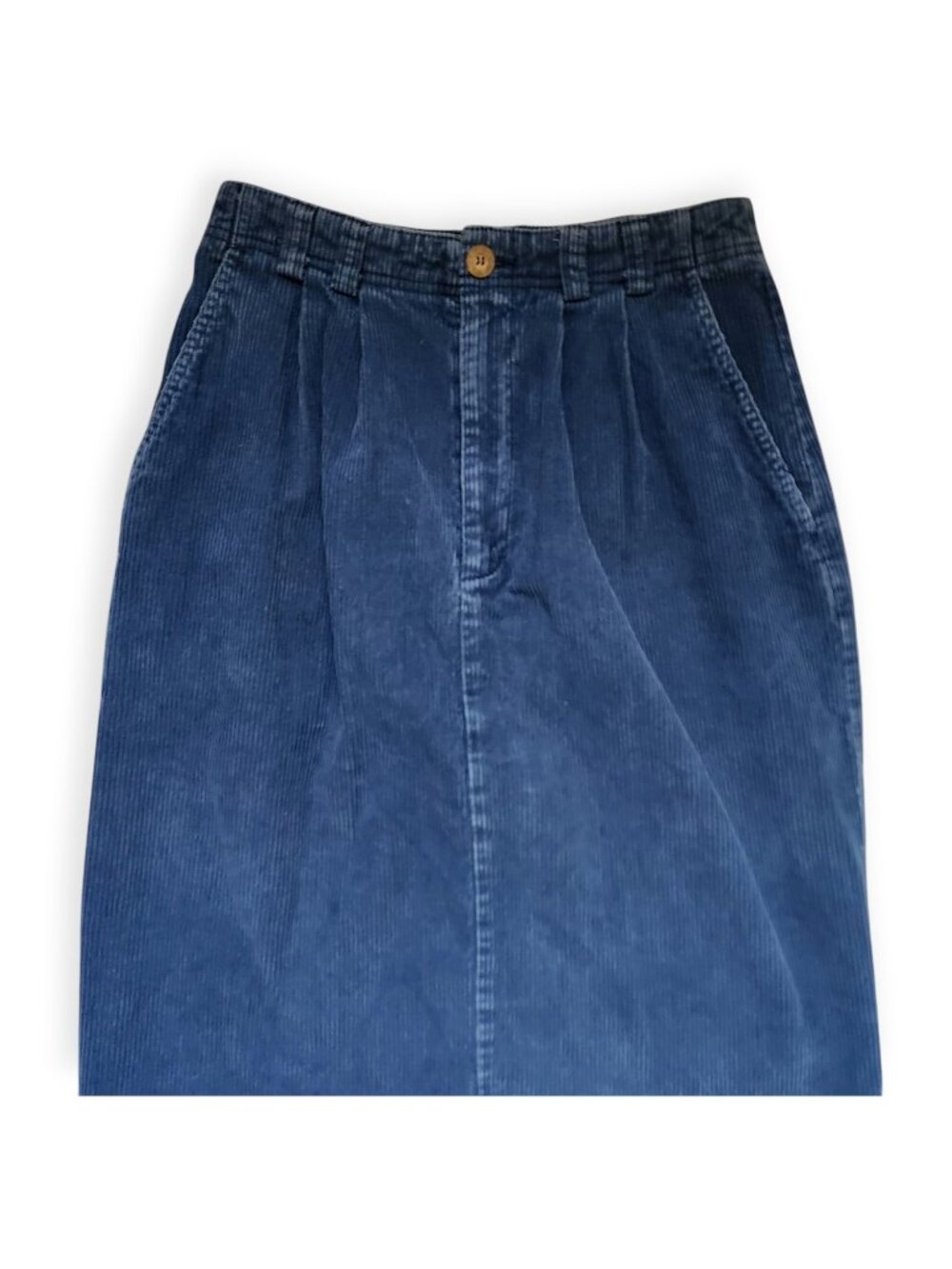 Vintage Eddie Bauer Women's Blue Corduroy Pull-On Crop Pants Size 8 Y2k